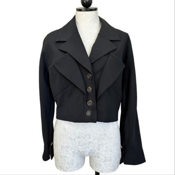 Karl Lagerfeld Jackets & Blazers - Karl Lagerfeld Vintage Cropped Jacket Triple Lapel Made in France Wool & Silk